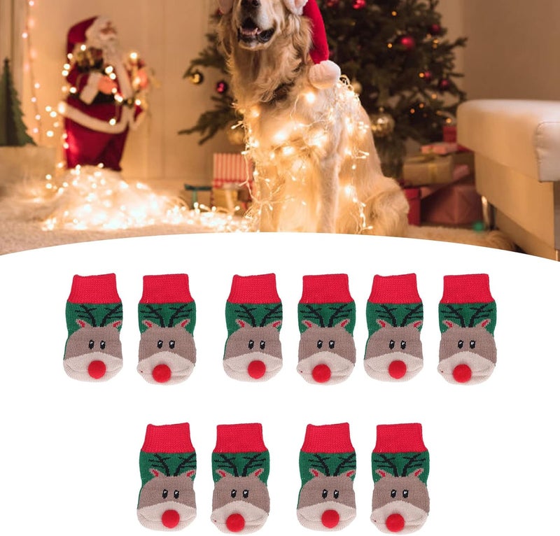 woobles Christmas Socks for Dogs, Warm Dog Paws, Deer Print, Stain Resistant and Comfortable. - Image 2